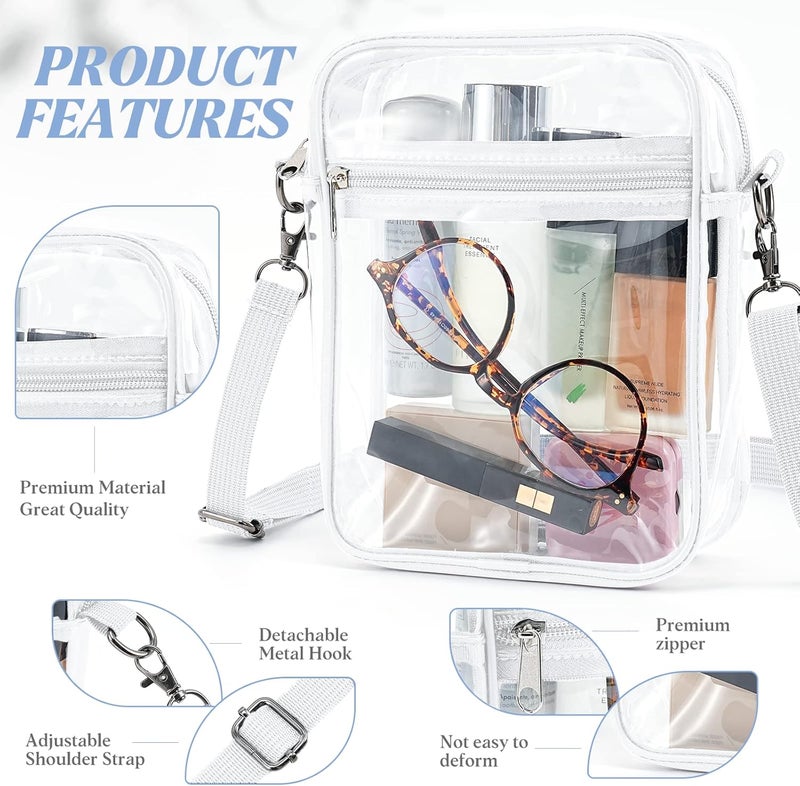 yuanming Clear Bag Stadium Approved, Clear Crossbody Purse Bag, Clear Stadium Bags for Women - Image 4